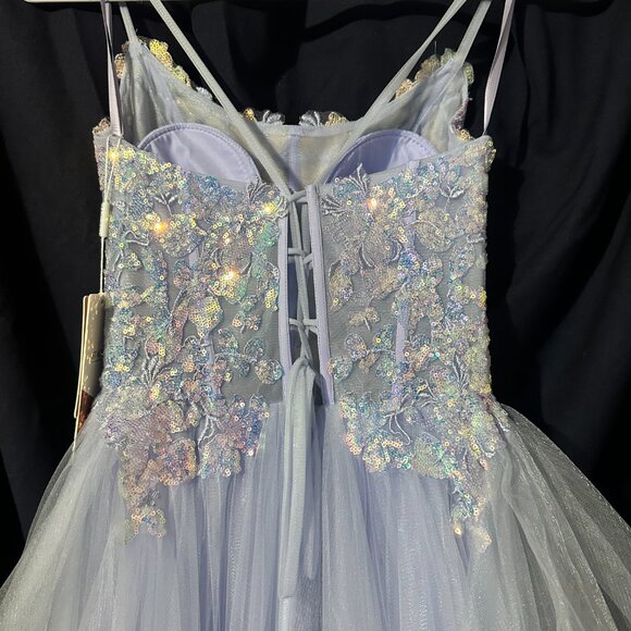 Stacees Lavender Sequined Prom Dress Size 0 New w/ Tags - Picture 7 of 10